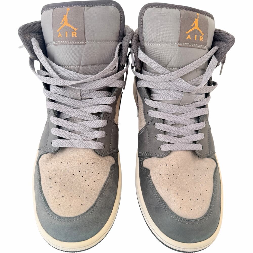 Nike Air Jordan 1 Mid SE Night Stadium Mens Size 13 Gray Black Sneakers